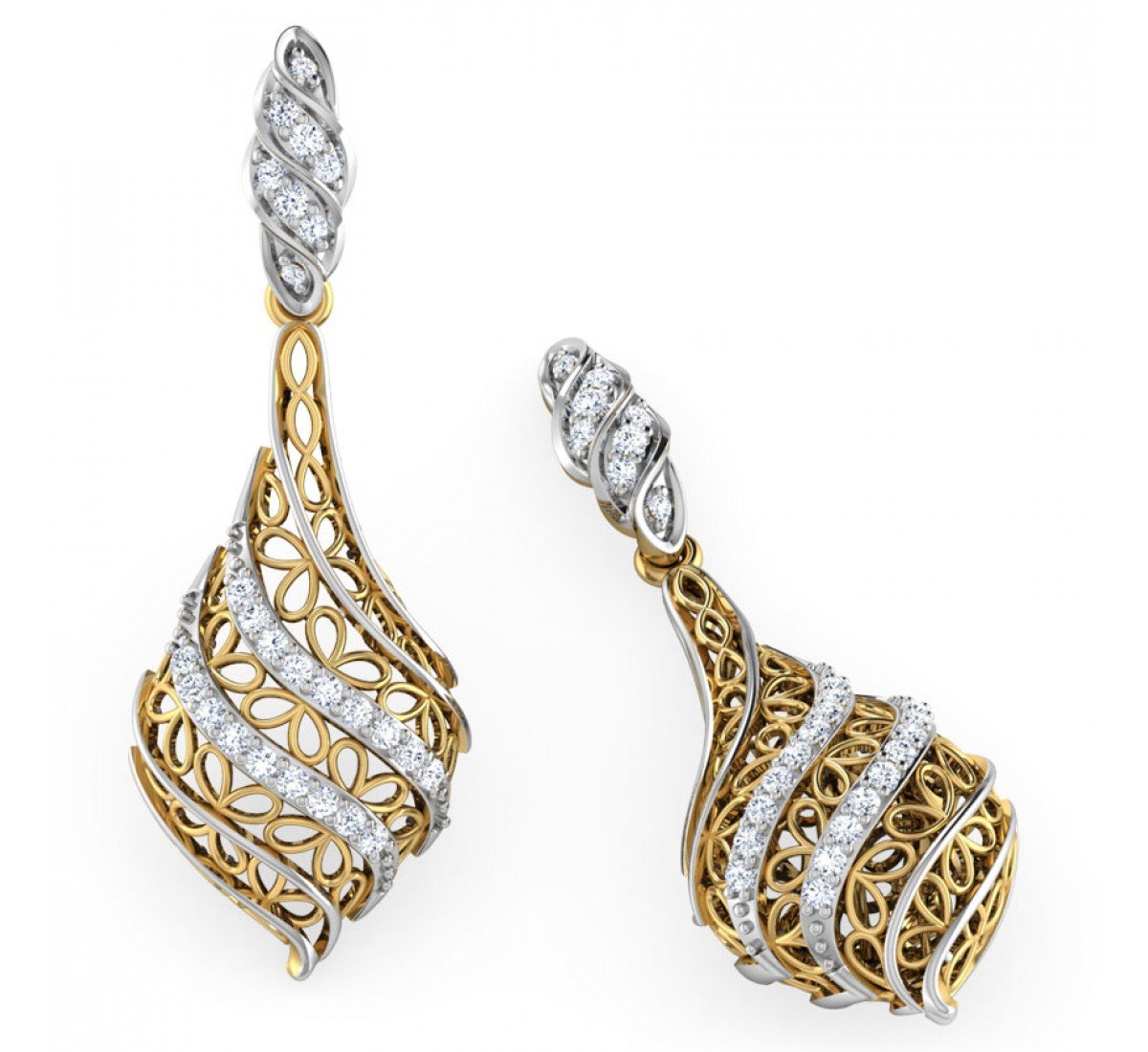 Aquarellist Diamond Jhumkas