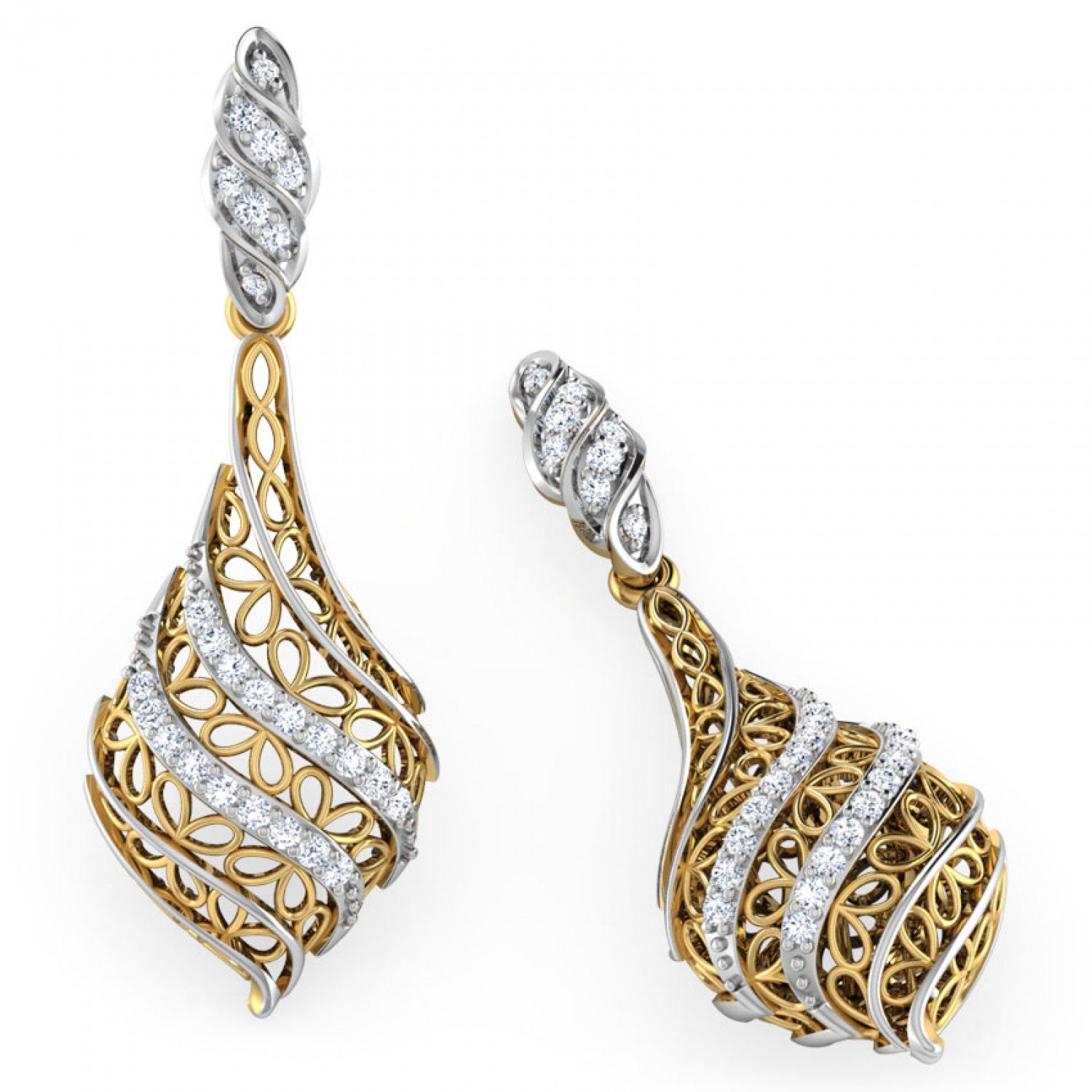 Aquarellist Diamond Jhumkas