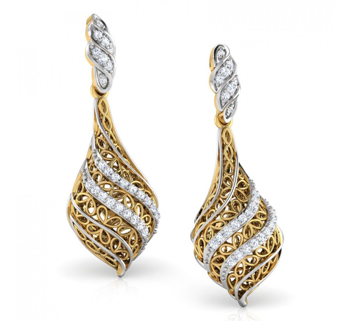 Aquarellist Diamond Jhumkas