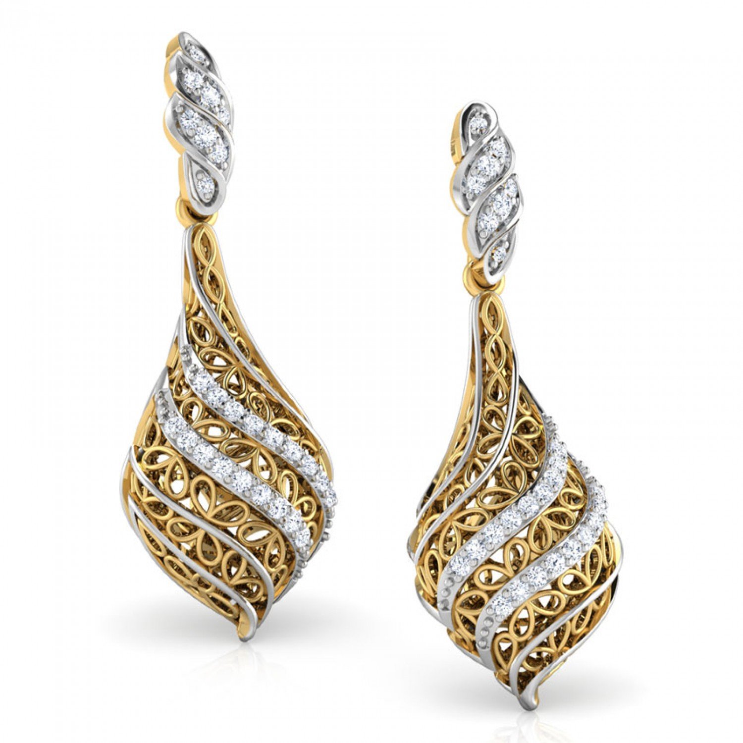 Aquarellist Diamond Jhumkas
