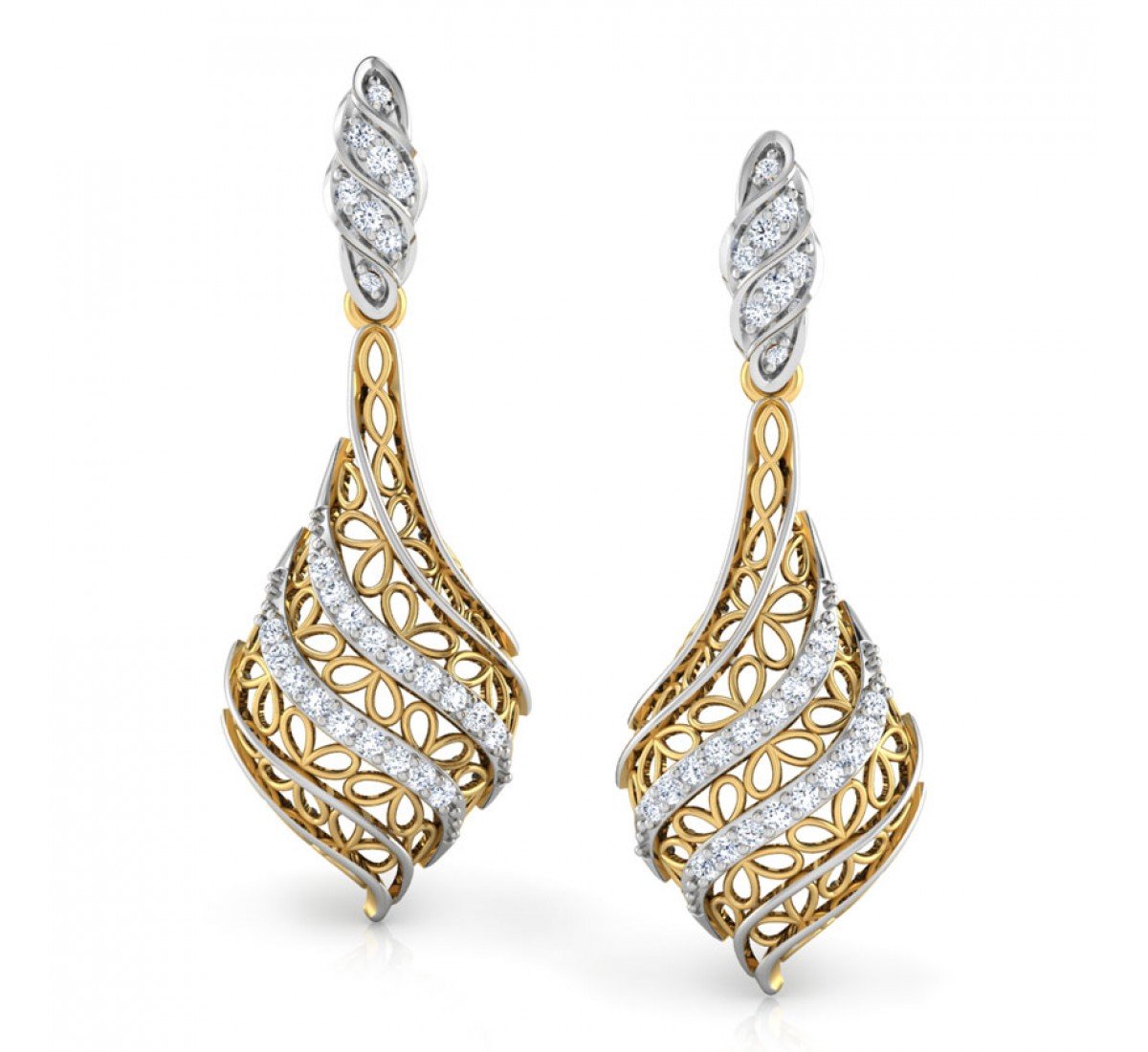 Aquarellist Diamond Jhumkas