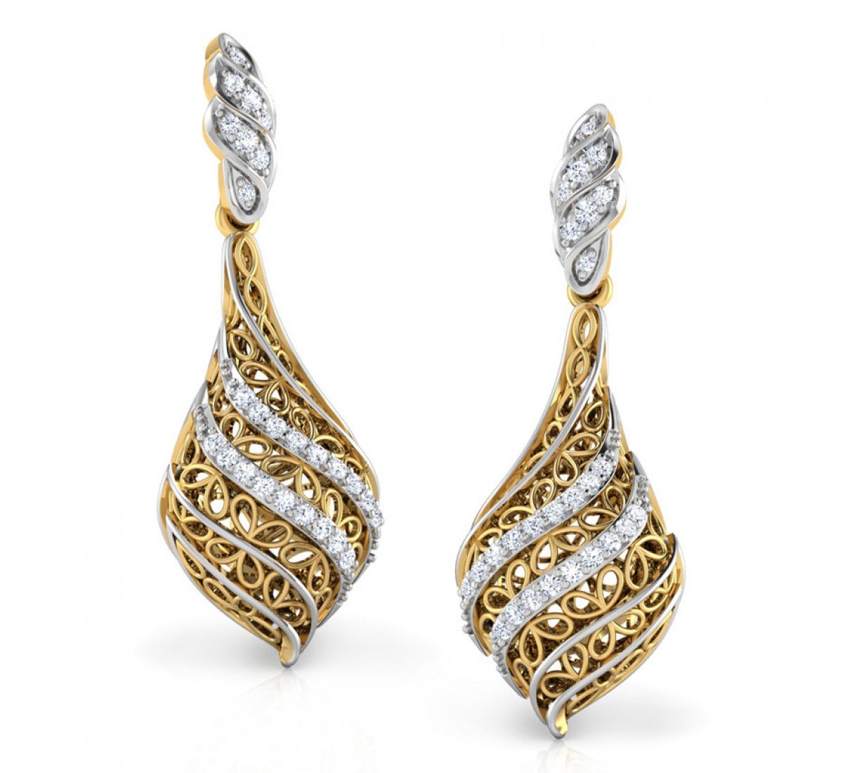 Aquarellist Diamond Jhumkas