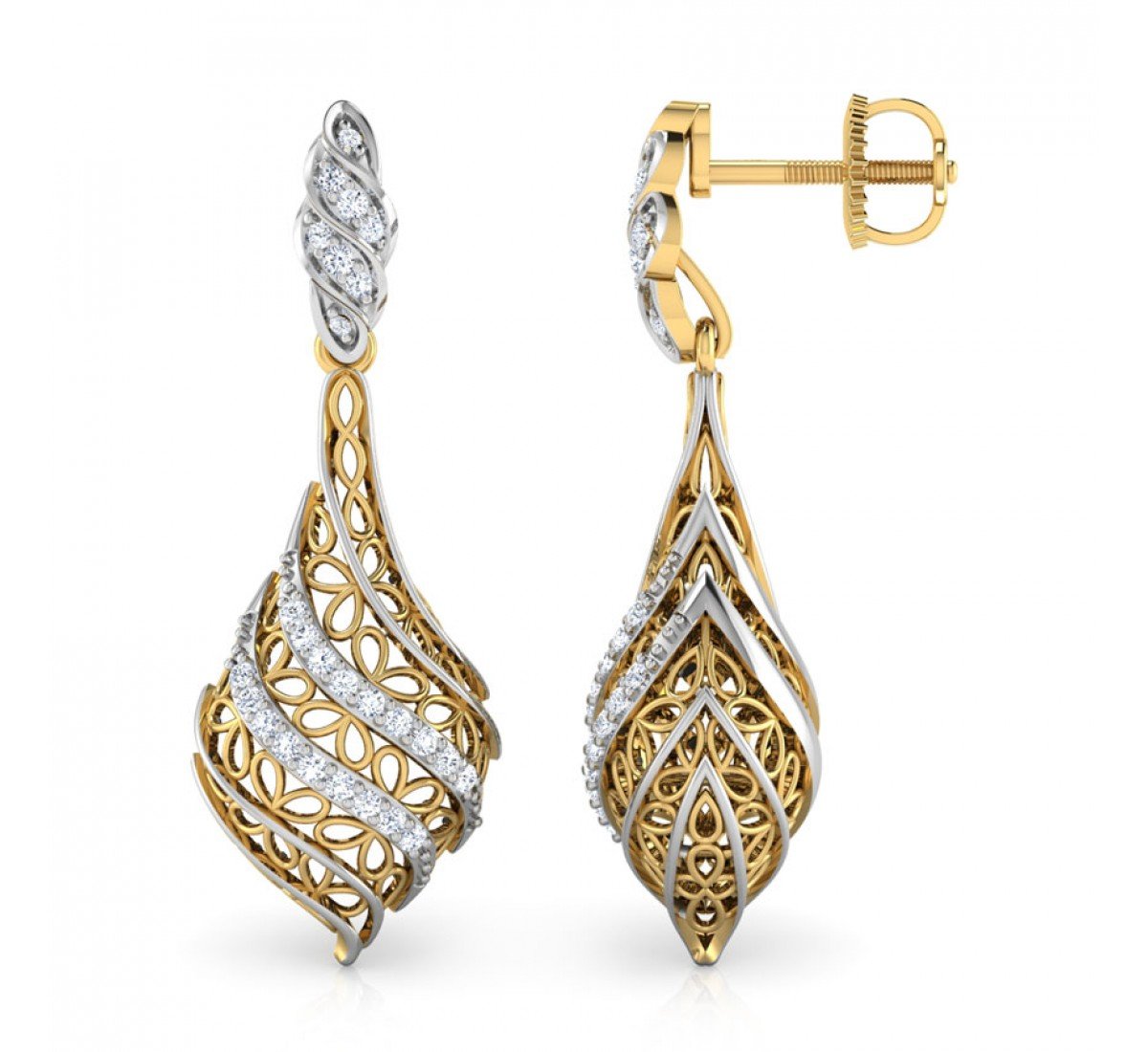 Aquarellist Diamond Jhumkas