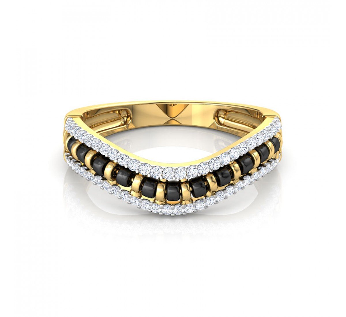 Lustrous Mangalsutra Diamond Ring