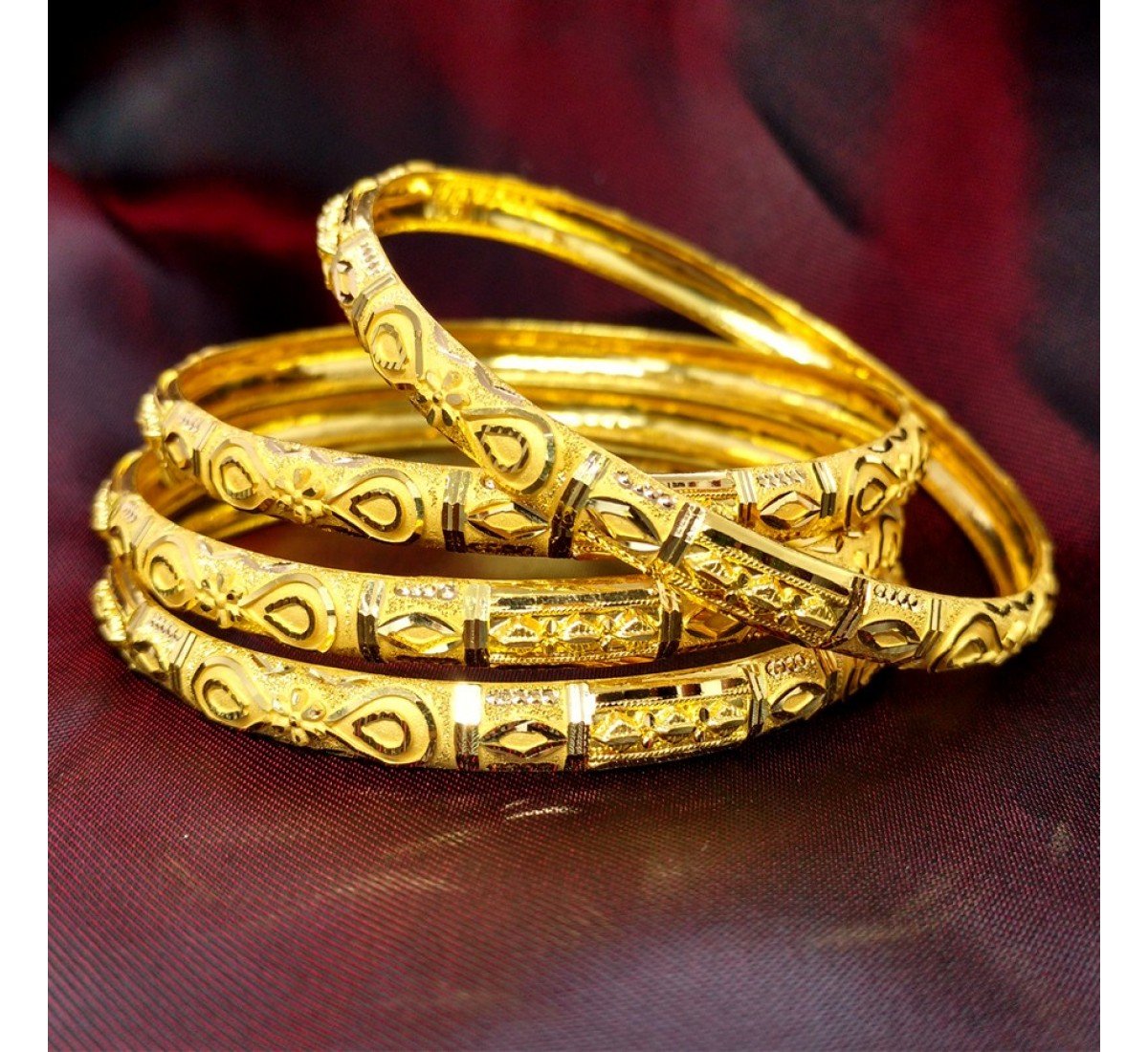 Engraved Lana Gold Bangles