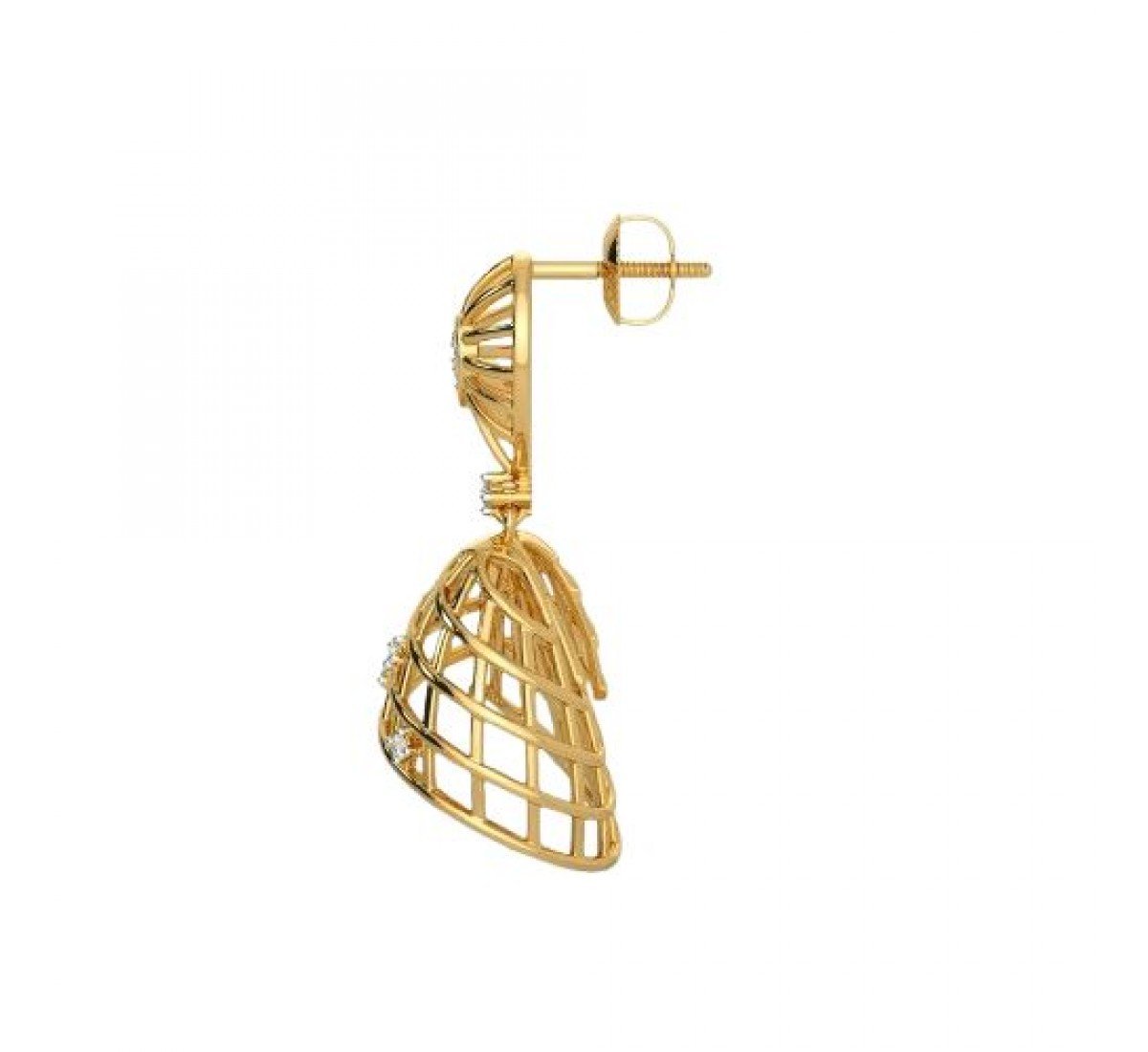 Ovate Flare Diamond Jhumkas