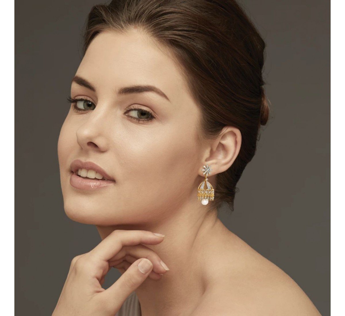 Treasure Mayura Diamond Jhumkas