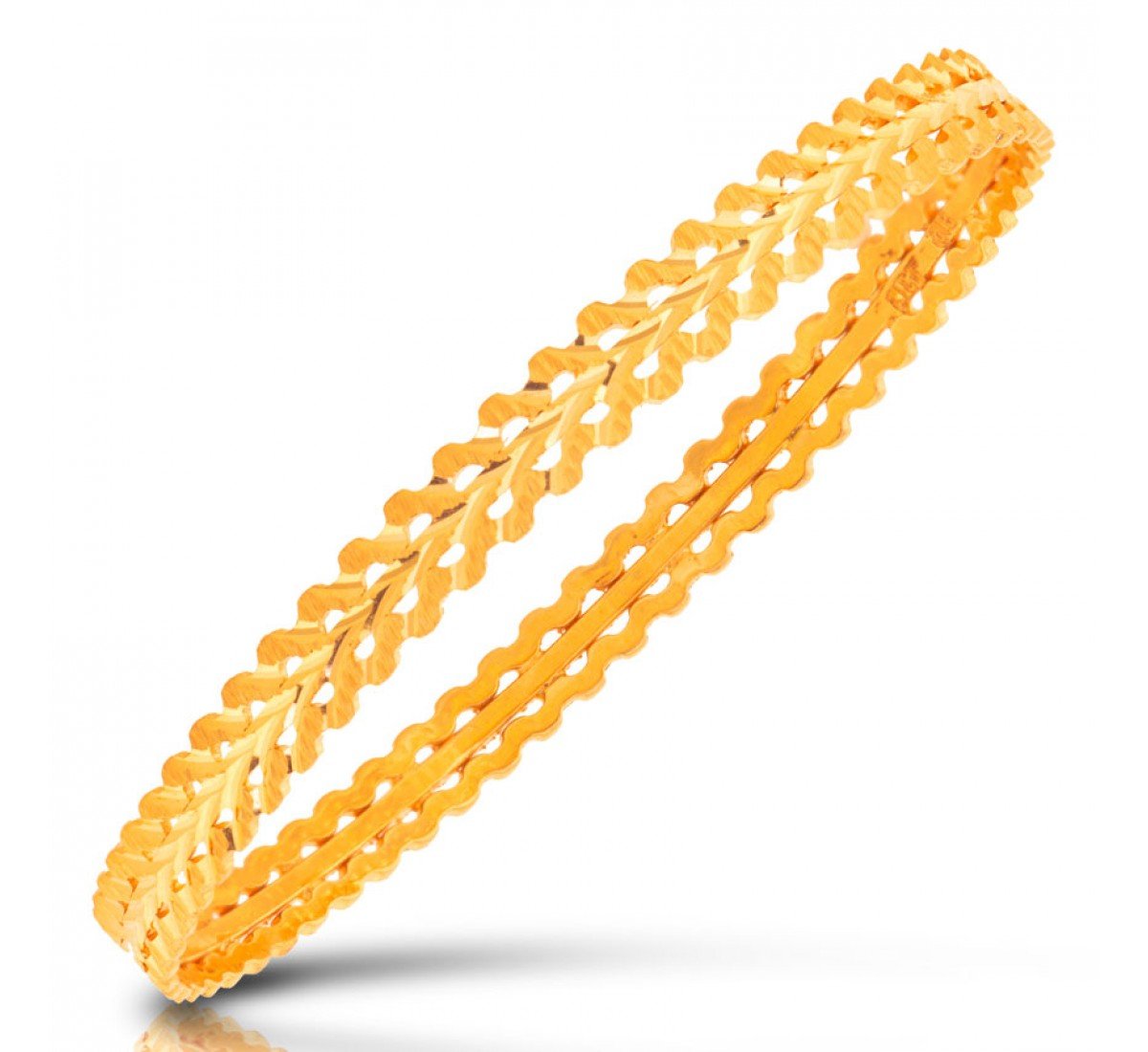 Gilded Petal Gold Bangles