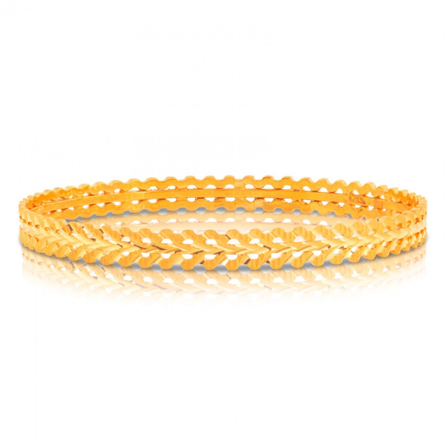Gilded Petal Gold Bangles