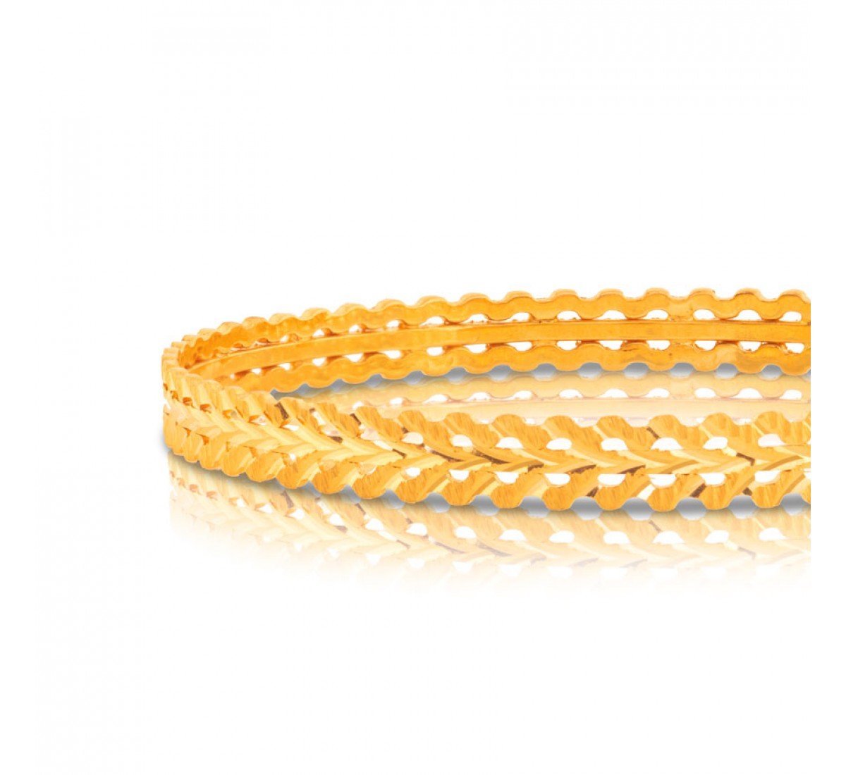 Gilded Petal Gold Bangles