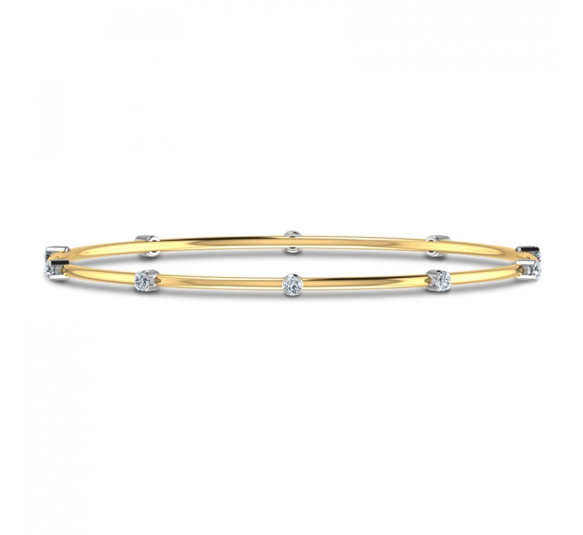 Tiered Round Diamond Bangles