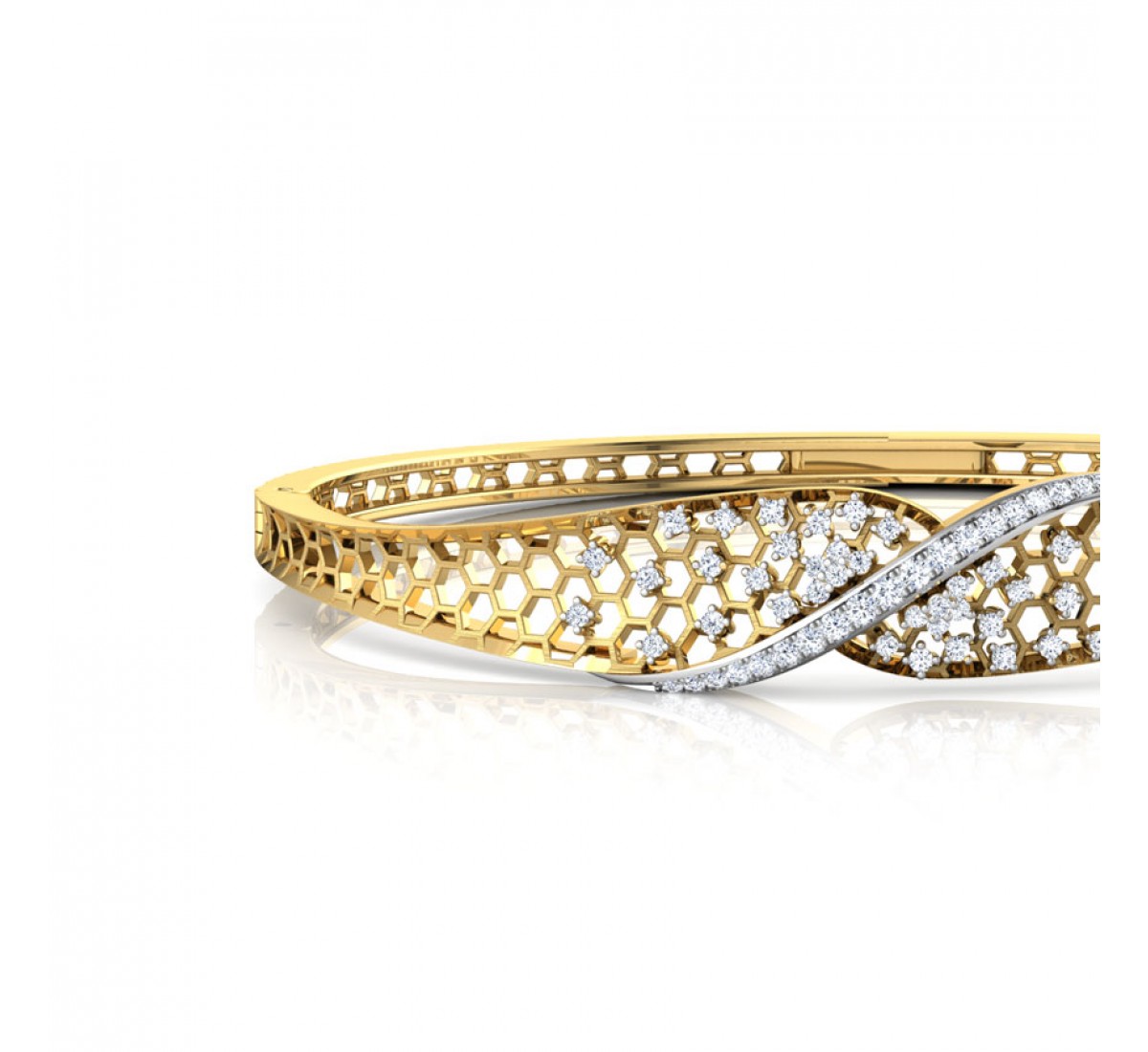 Entwined Lattice Diamond Bangles