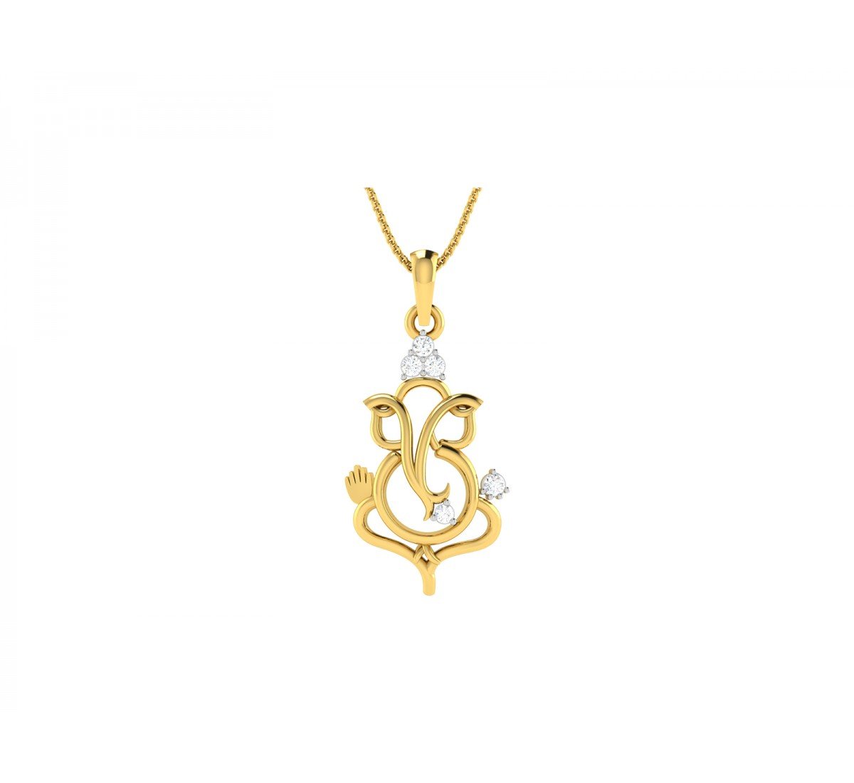 Lambodar Ganesha Diamond Pendant