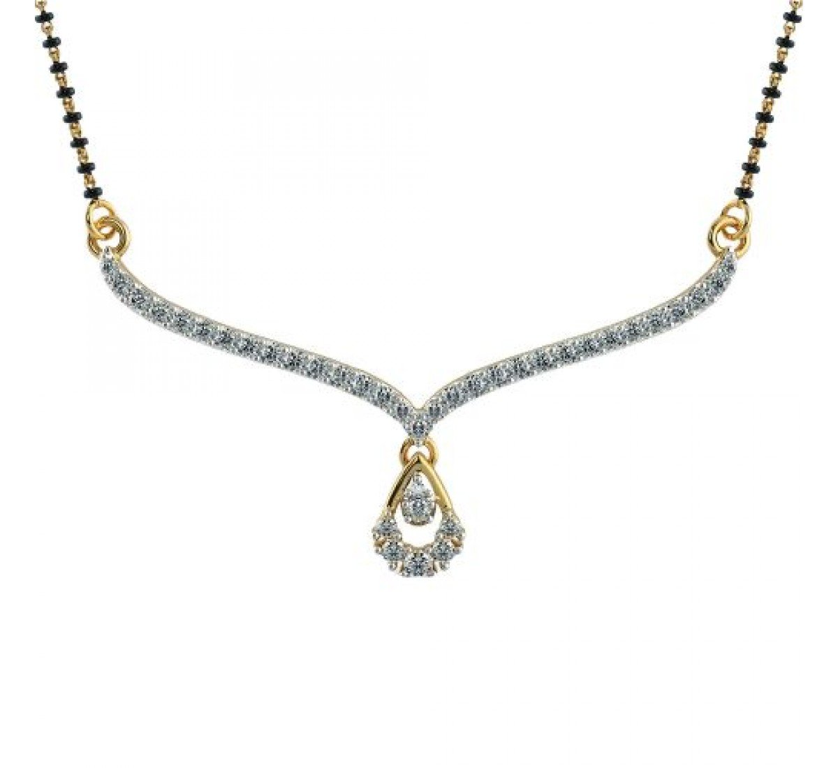 Ammolite Diamond Mangalsutra