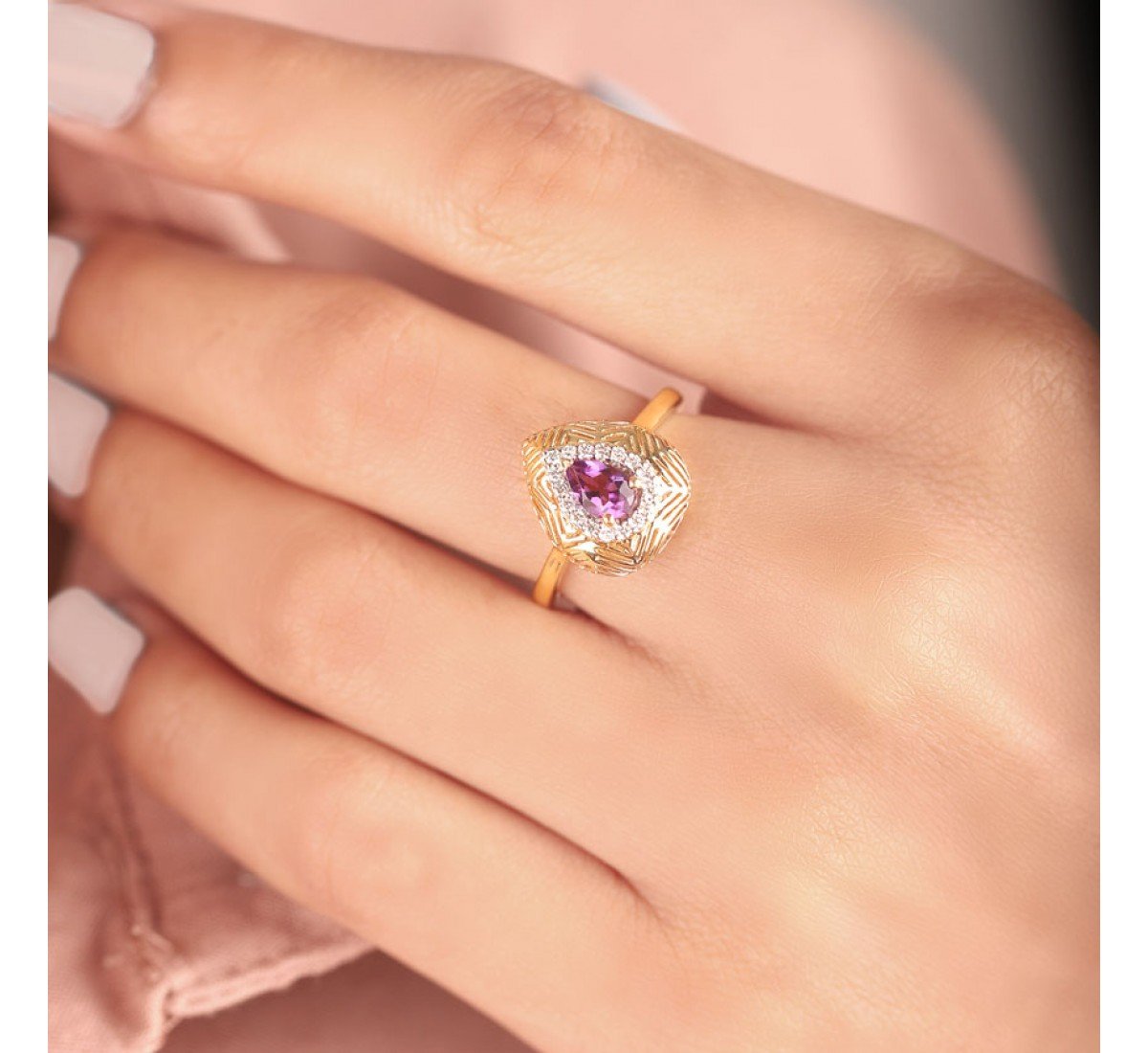 Jovify Amethyst Diamond Ring