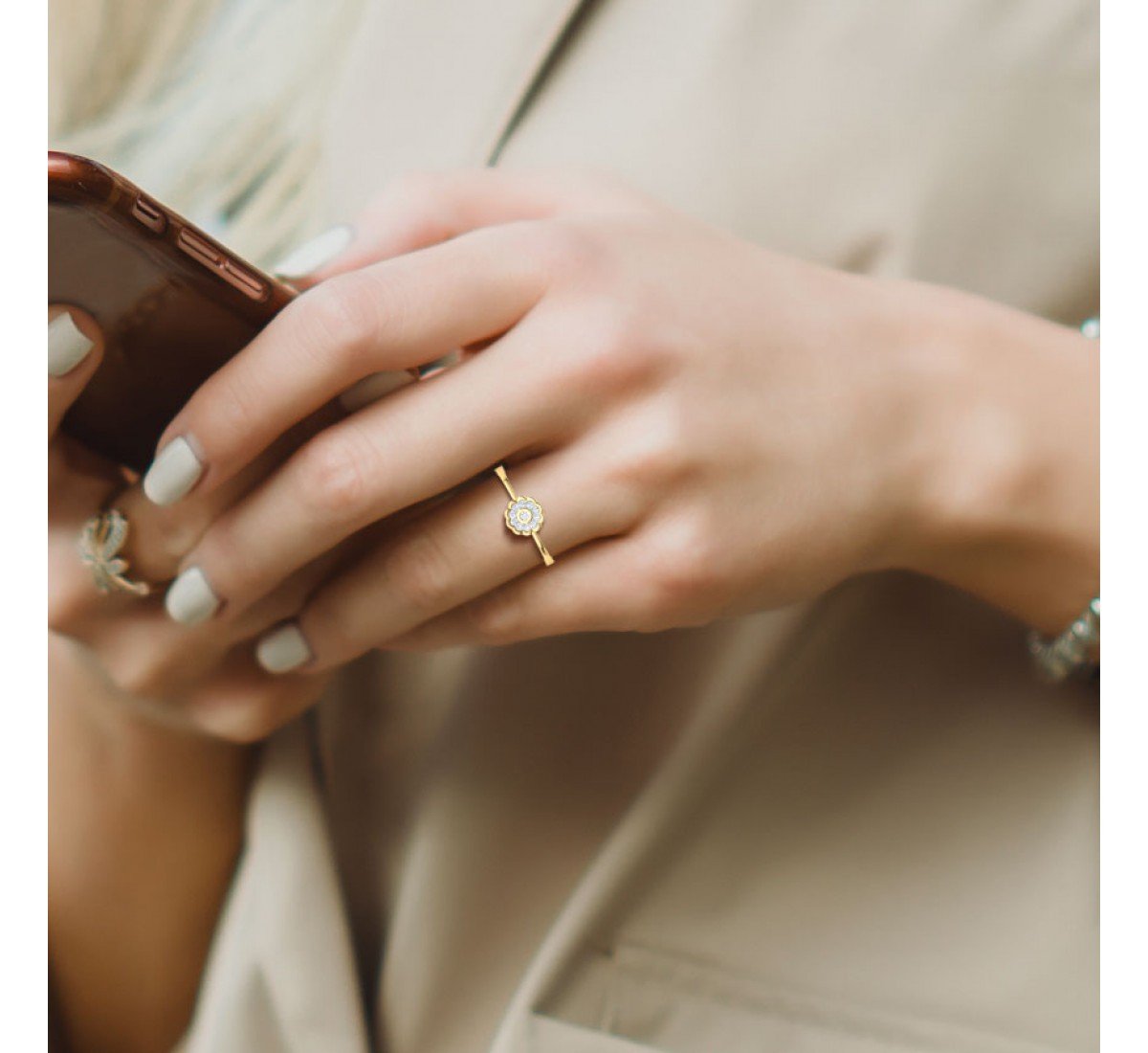 Crafted Pretty Diamond Ring