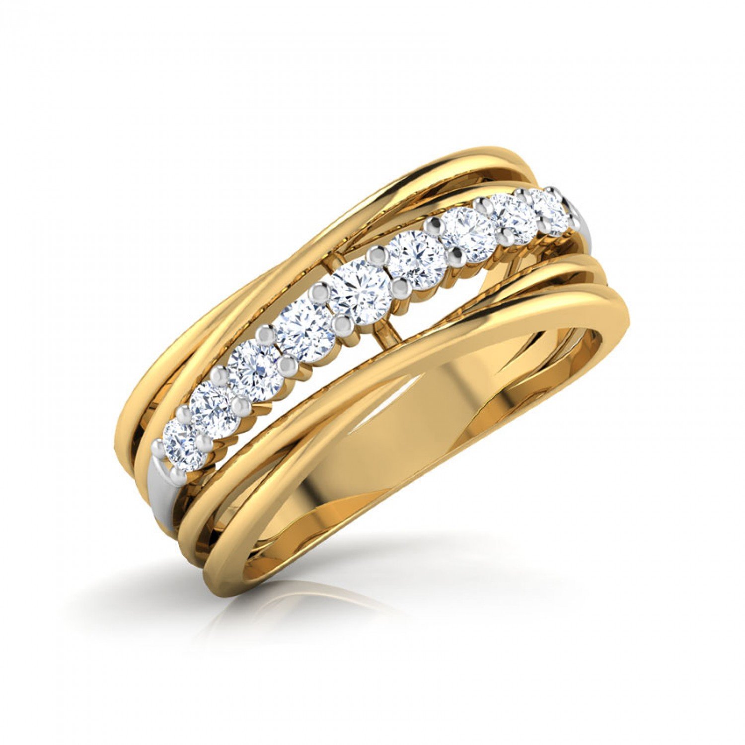 Playful Wave Dance Diamond Ring