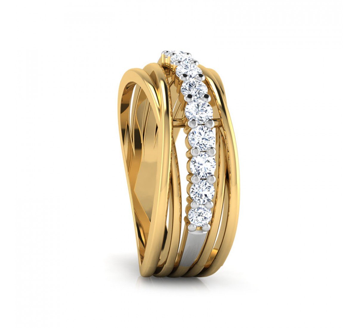 Playful Wave Dance Diamond Ring