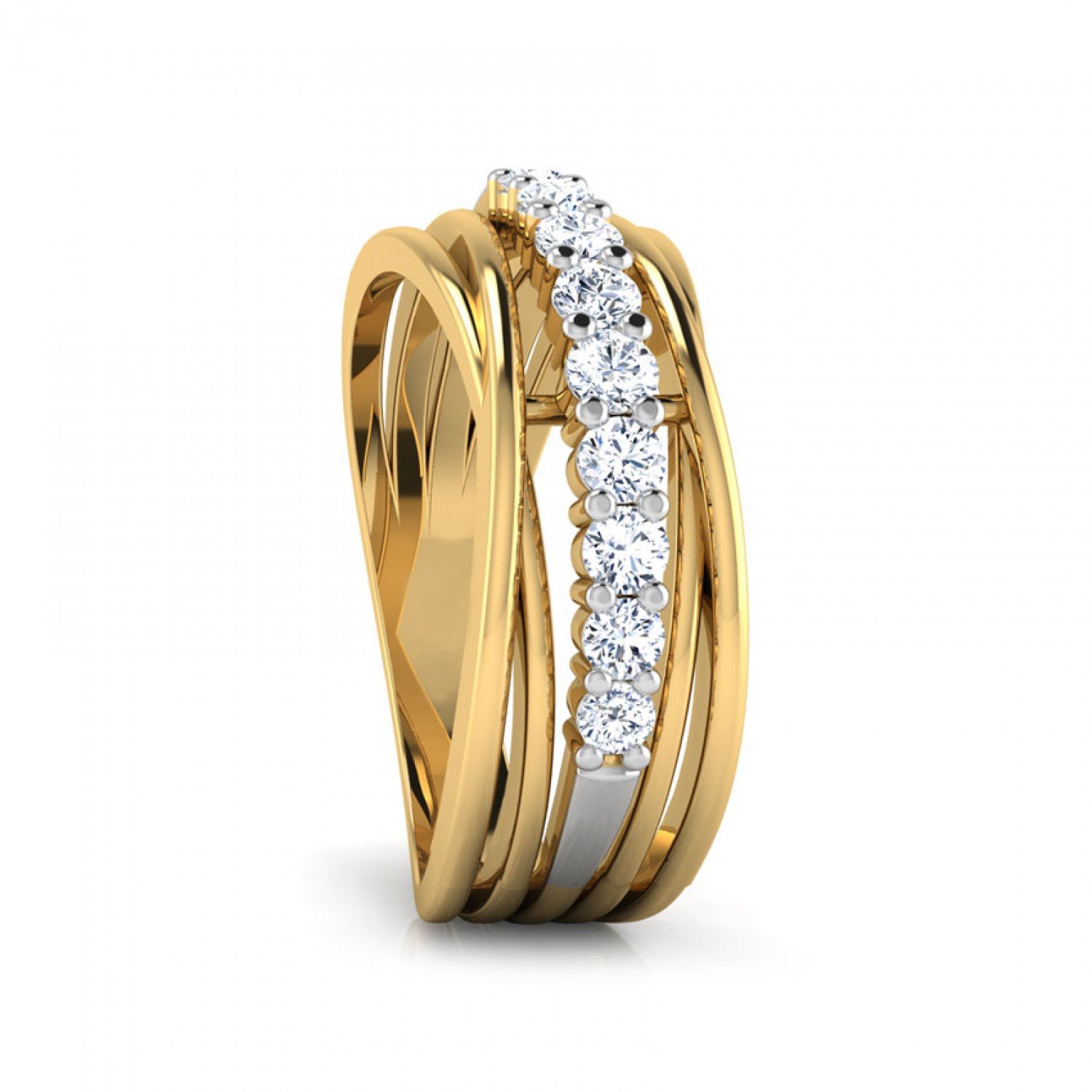 Playful Wave Dance Diamond Ring