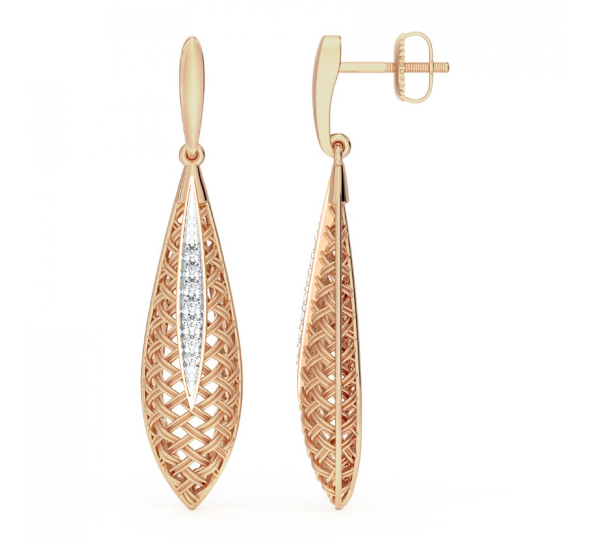 Freesia Rows Diamond Earrings