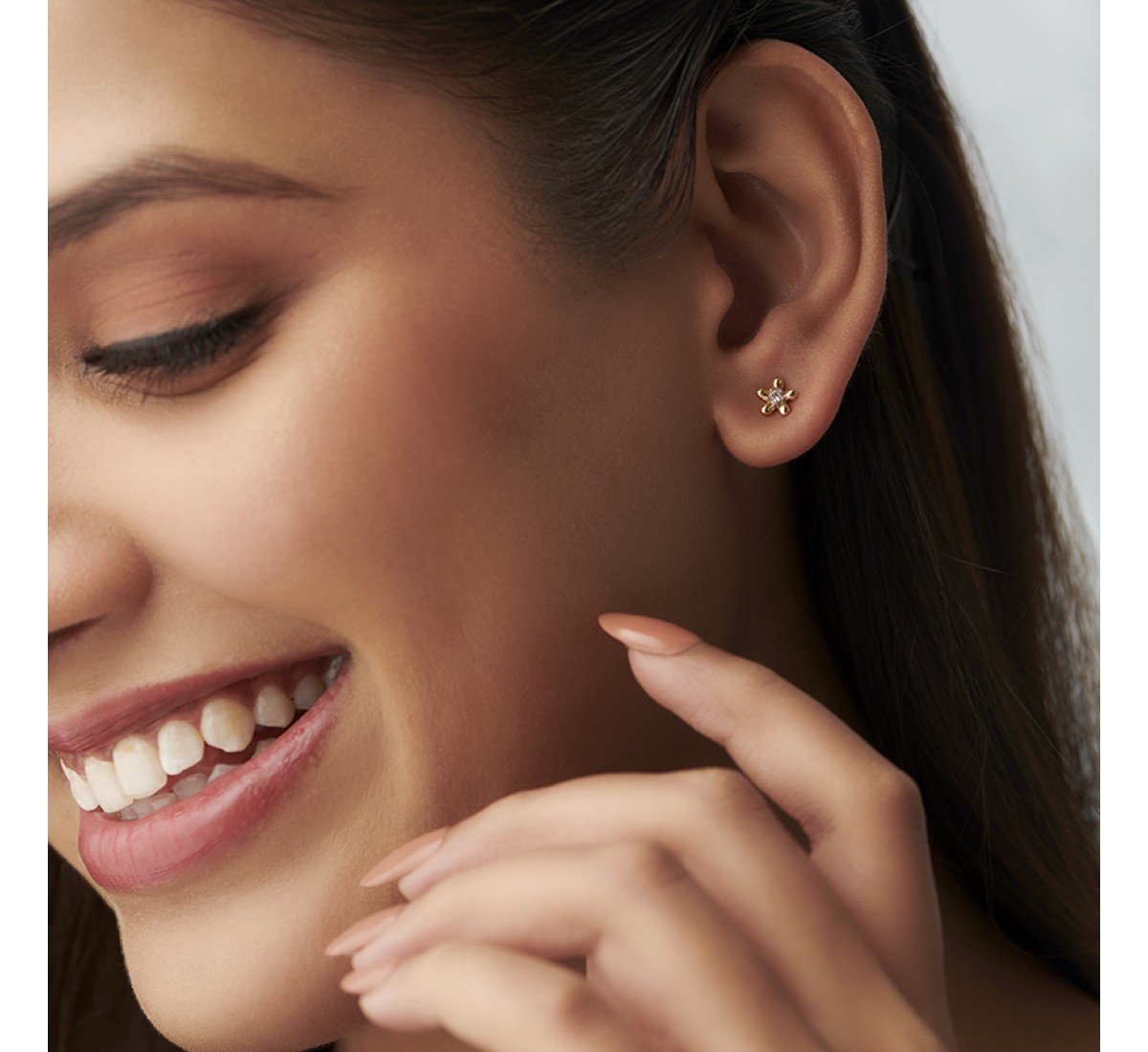 Swirly Diamond Stud Earrings