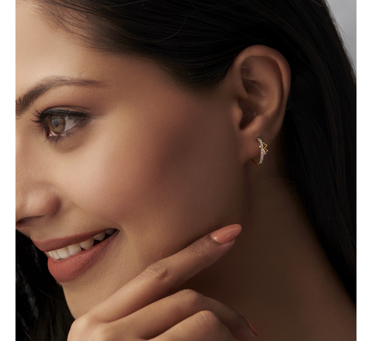 Chayla Butterfly Diamond Hoop Earrings