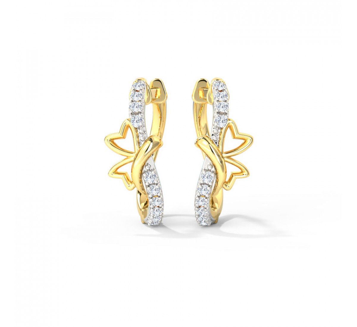 Chayla Butterfly Diamond Hoop Earrings