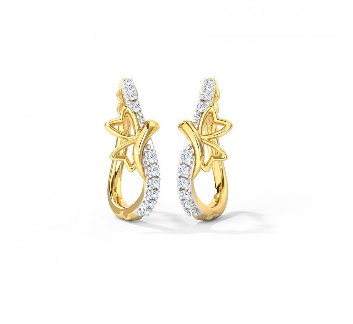 Chayla Butterfly Diamond Hoop Earrings