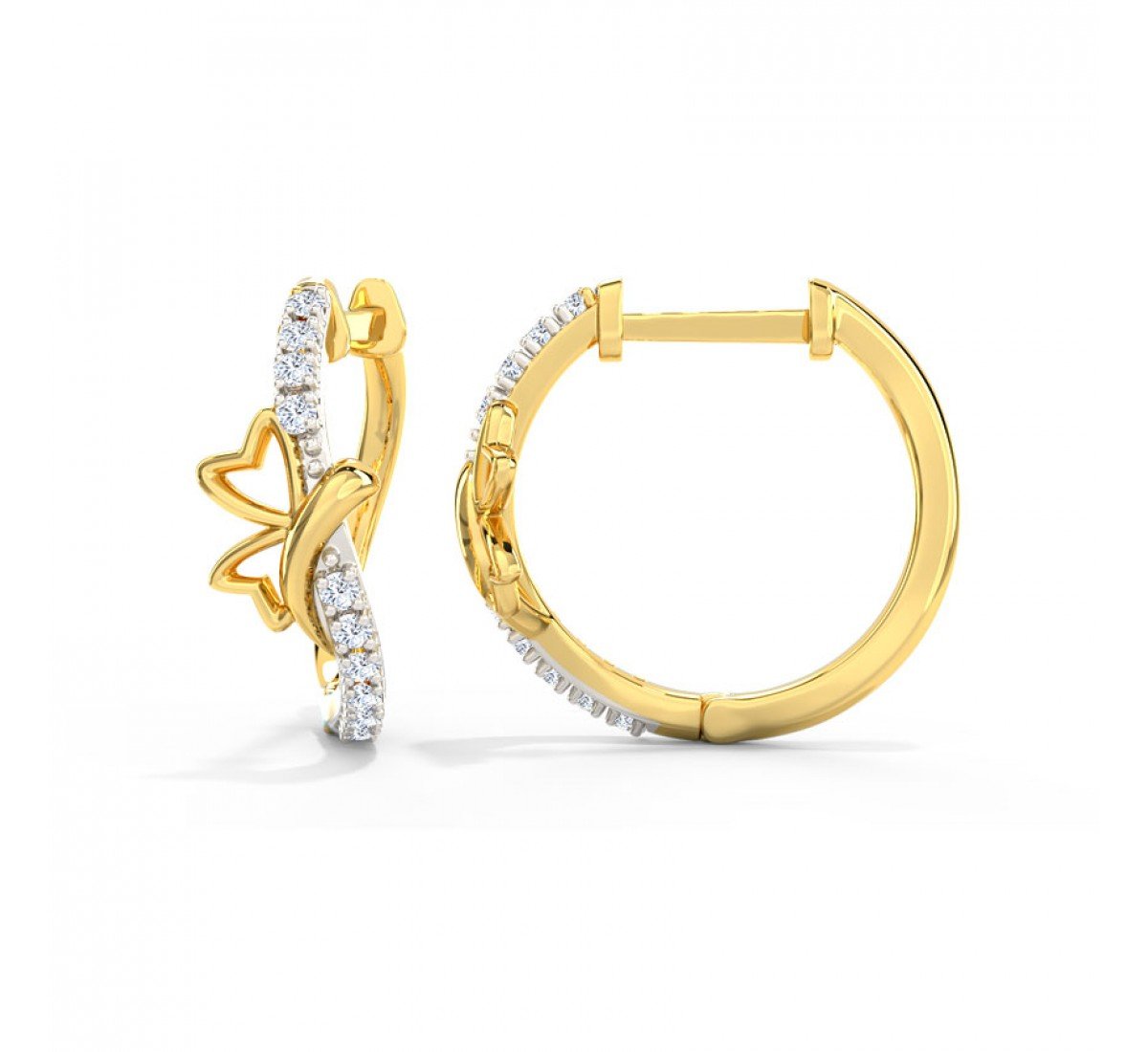 Chayla Butterfly Diamond Hoop Earrings