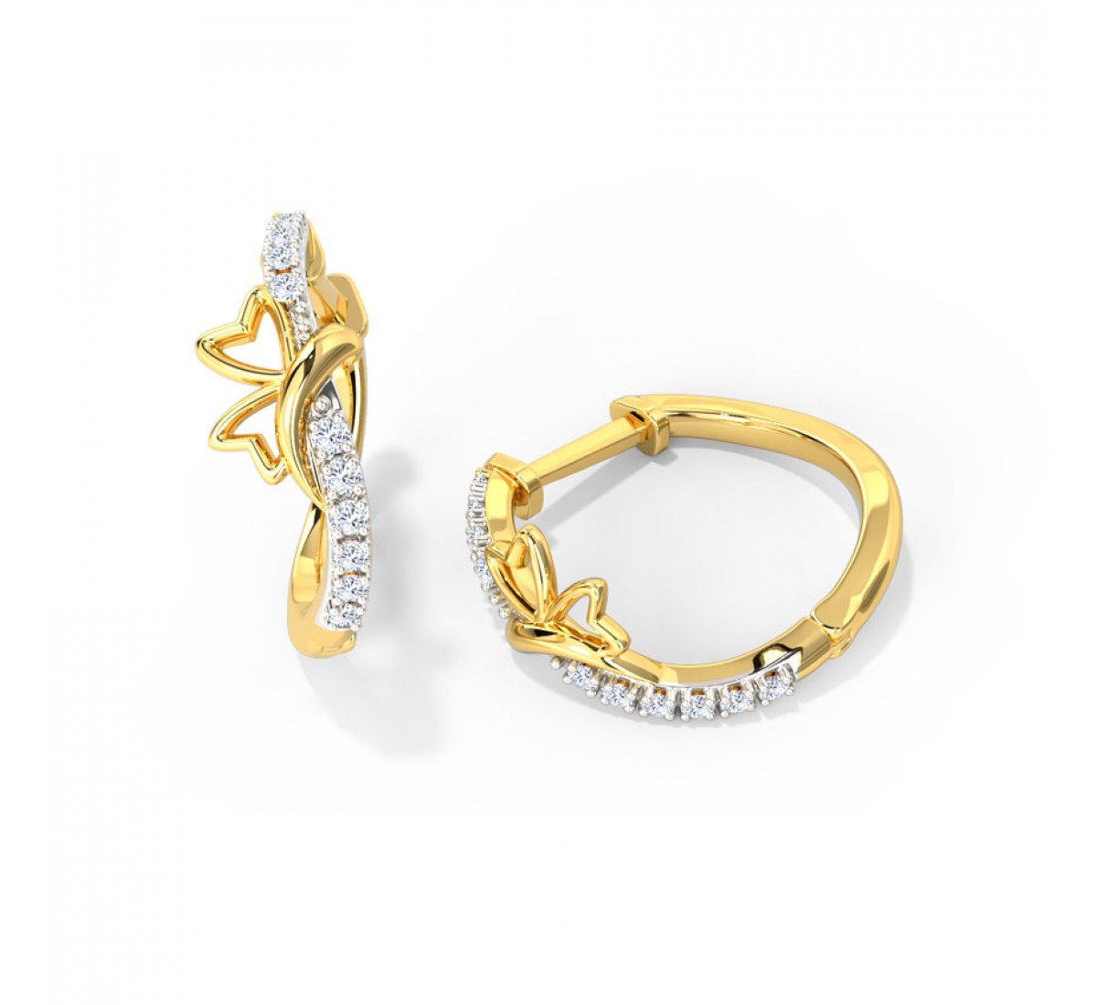 Chayla Butterfly Diamond Hoop Earrings