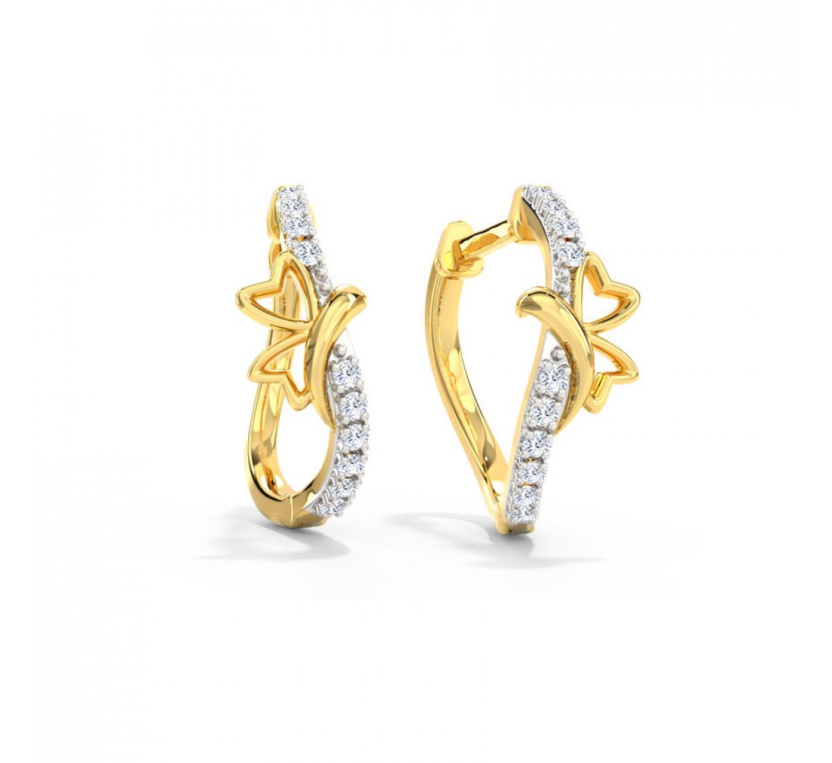 Chayla Butterfly Diamond Hoop Earrings