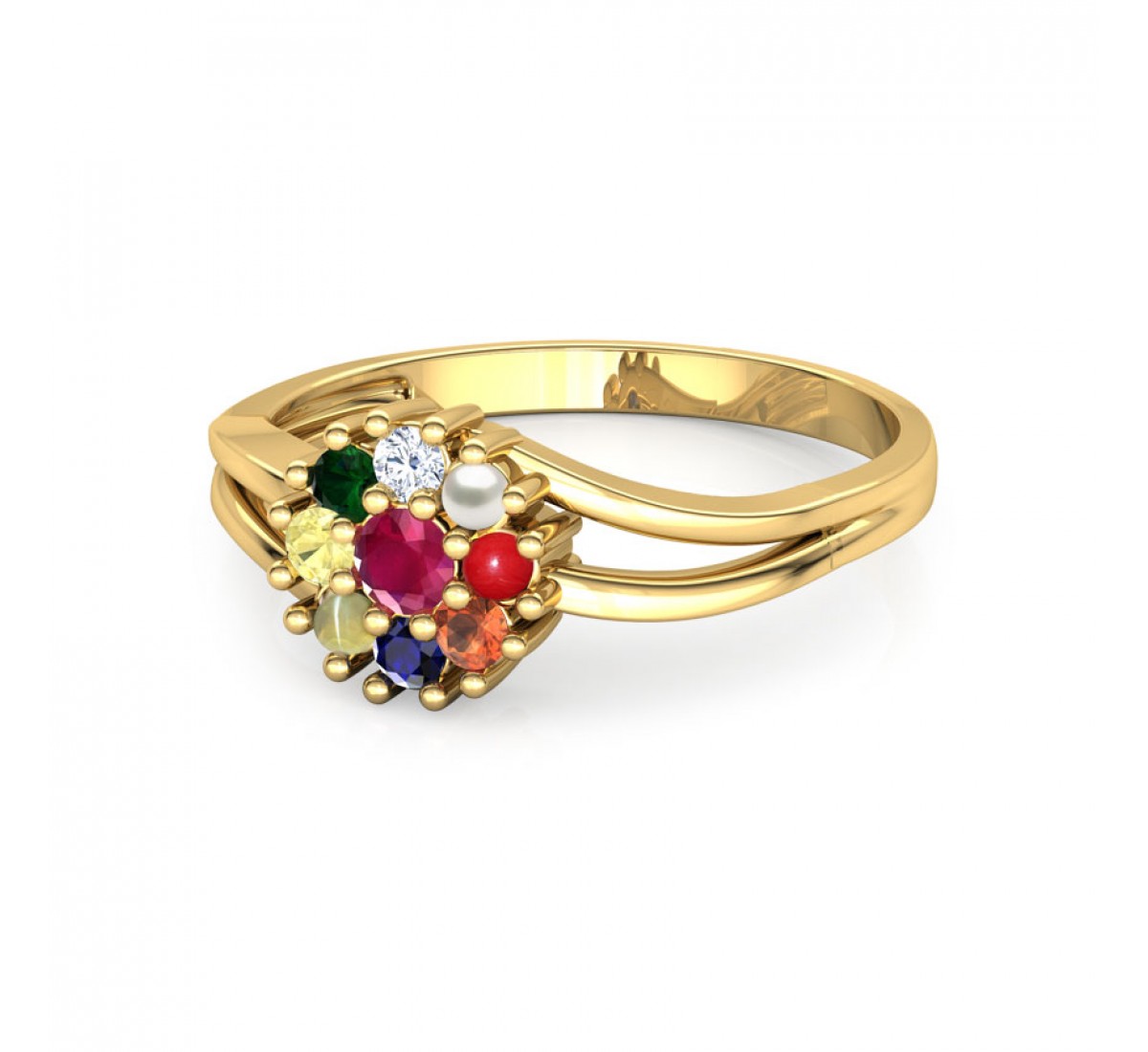 Falak Navratna Diamond Ring