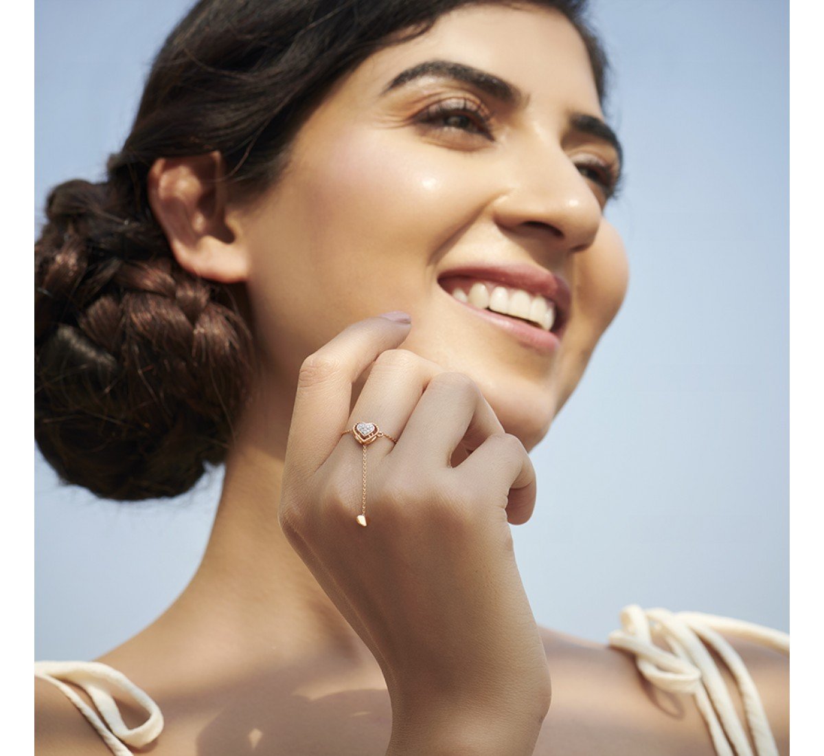 Esha Heart Diamond Flexi Ring