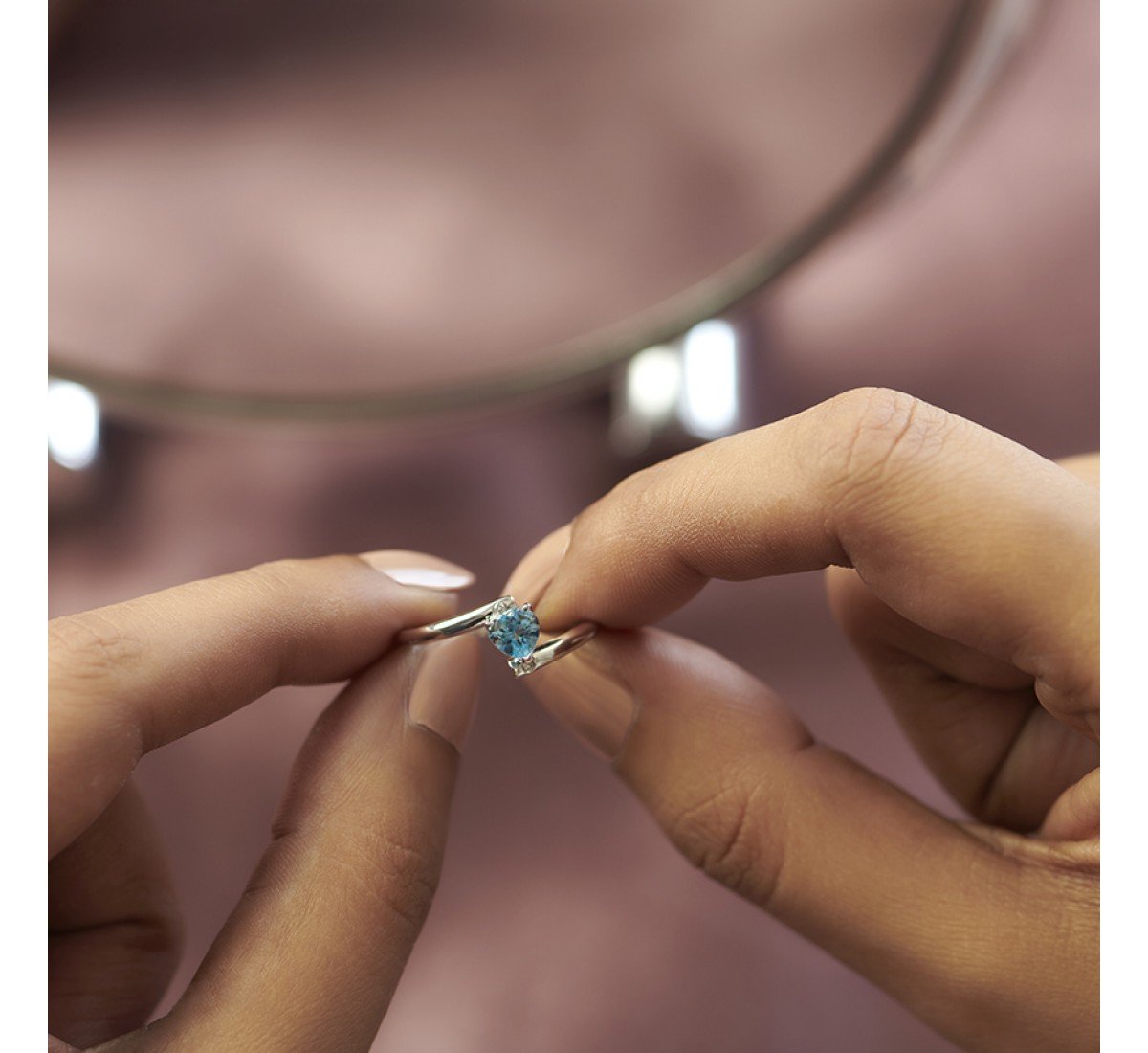 Becca Heart Blue Topaz Gemstone Ring