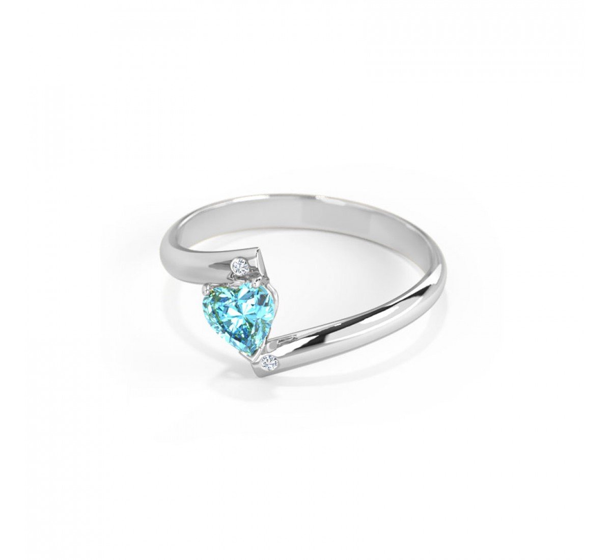 Becca Heart Blue Topaz Gemstone Ring