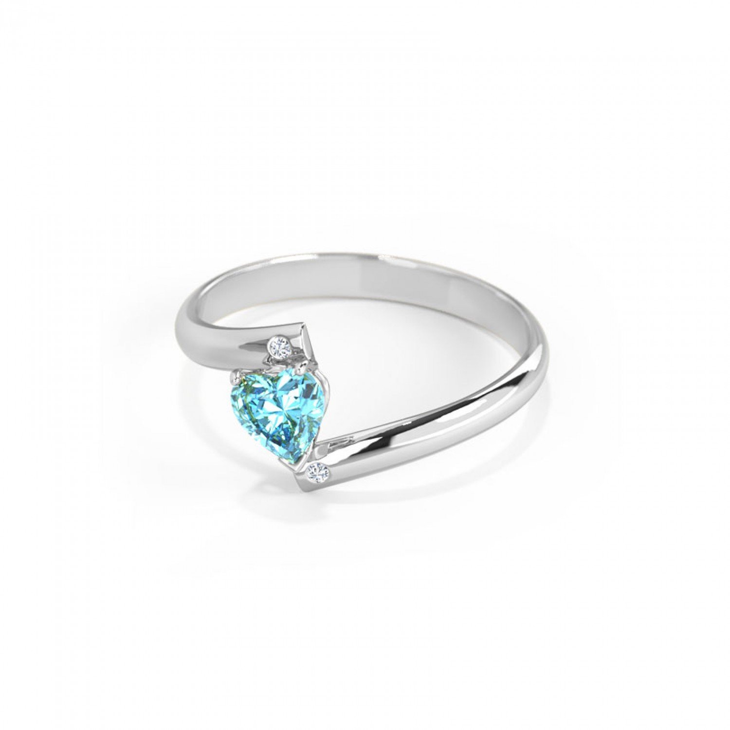 Becca Heart Blue Topaz Gemstone Ring