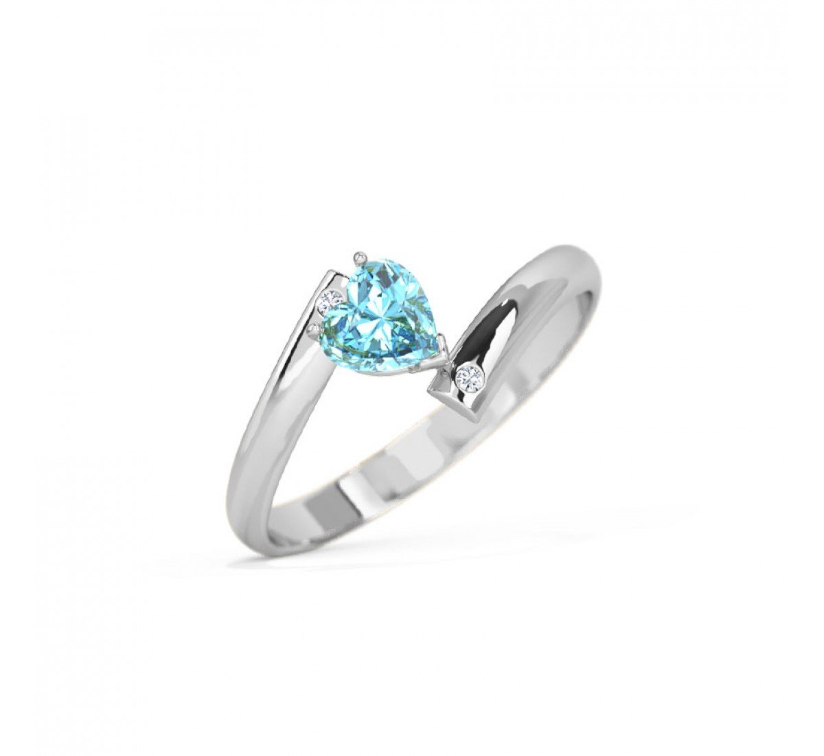 Becca Heart Blue Topaz Gemstone Ring