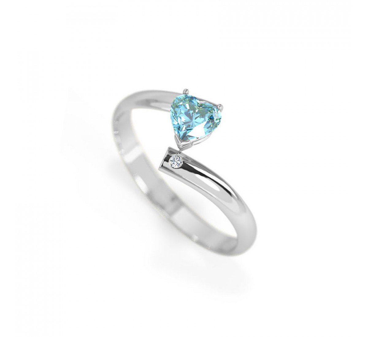 Becca Heart Blue Topaz Gemstone Ring
