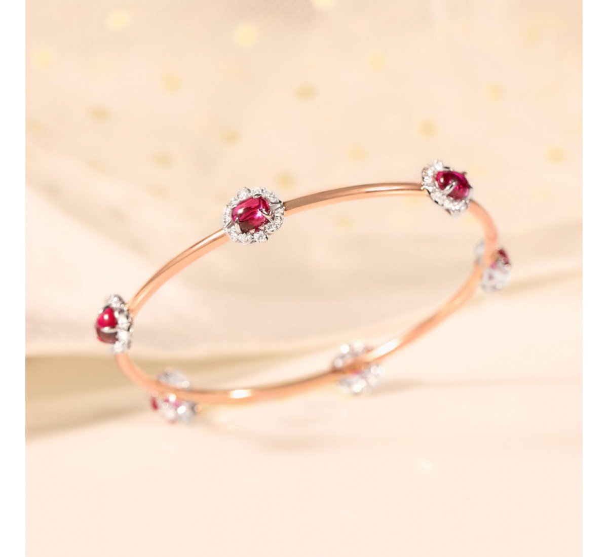 Crest Rosy Gemstone Bangle