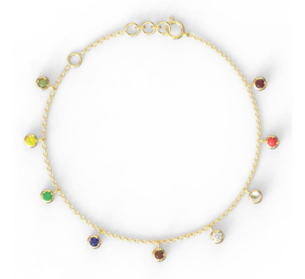 Trepidation Navratna Gemstone Bracelet