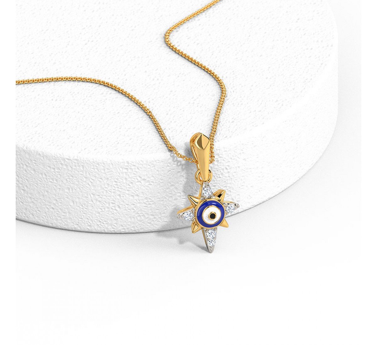 Warding Star Evil Eye Diamond Pendant