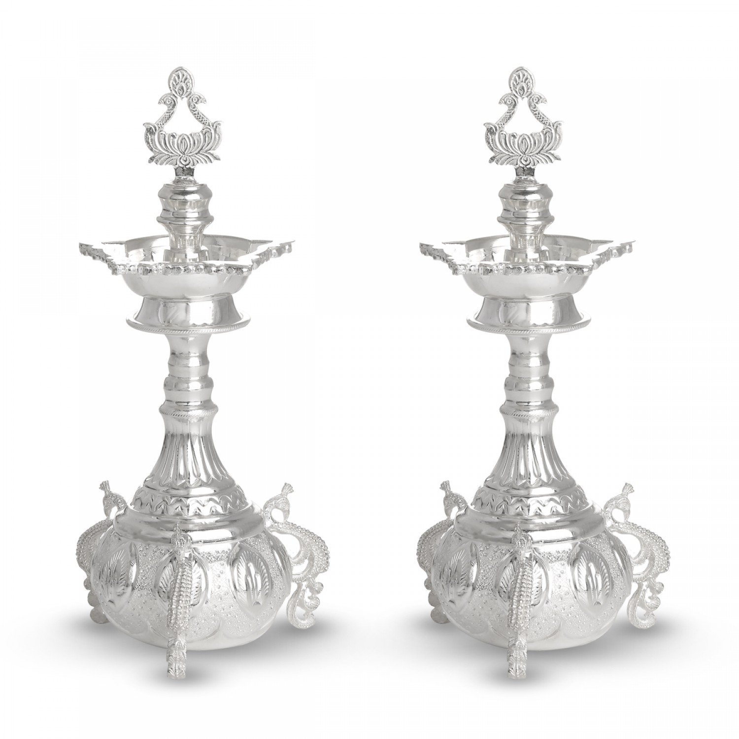 Peafowl Silver lamp