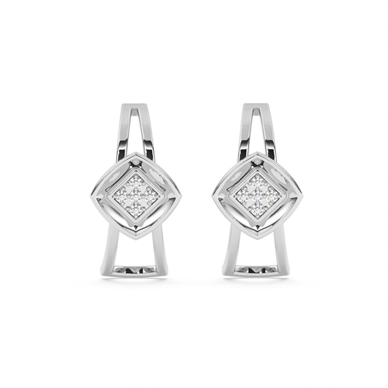 Silver Half Hoop Earrings