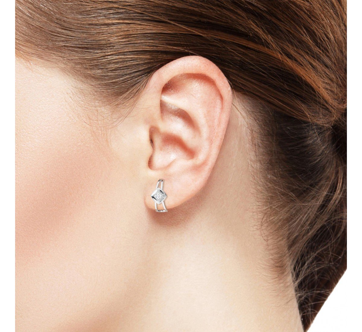 Silver Half Hoop Earrings