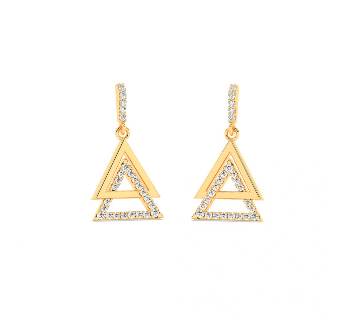 Gold Triangular Drop Earrings