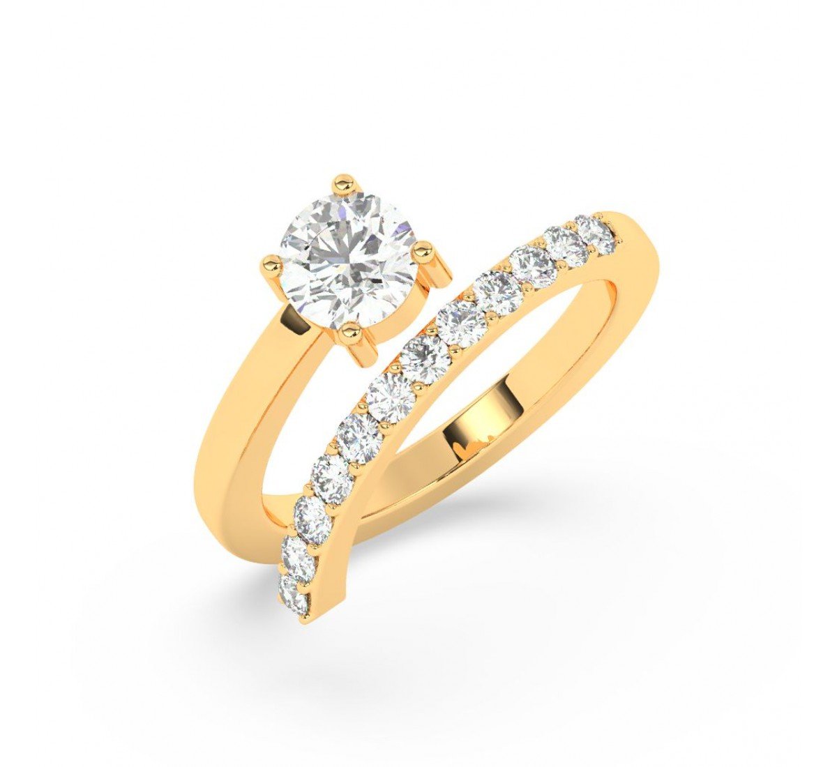 Gold Zircon Sunrise Ring