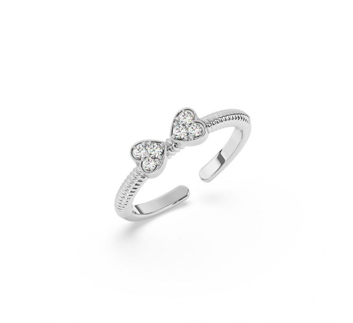 Silver Adjustable Heart Ring