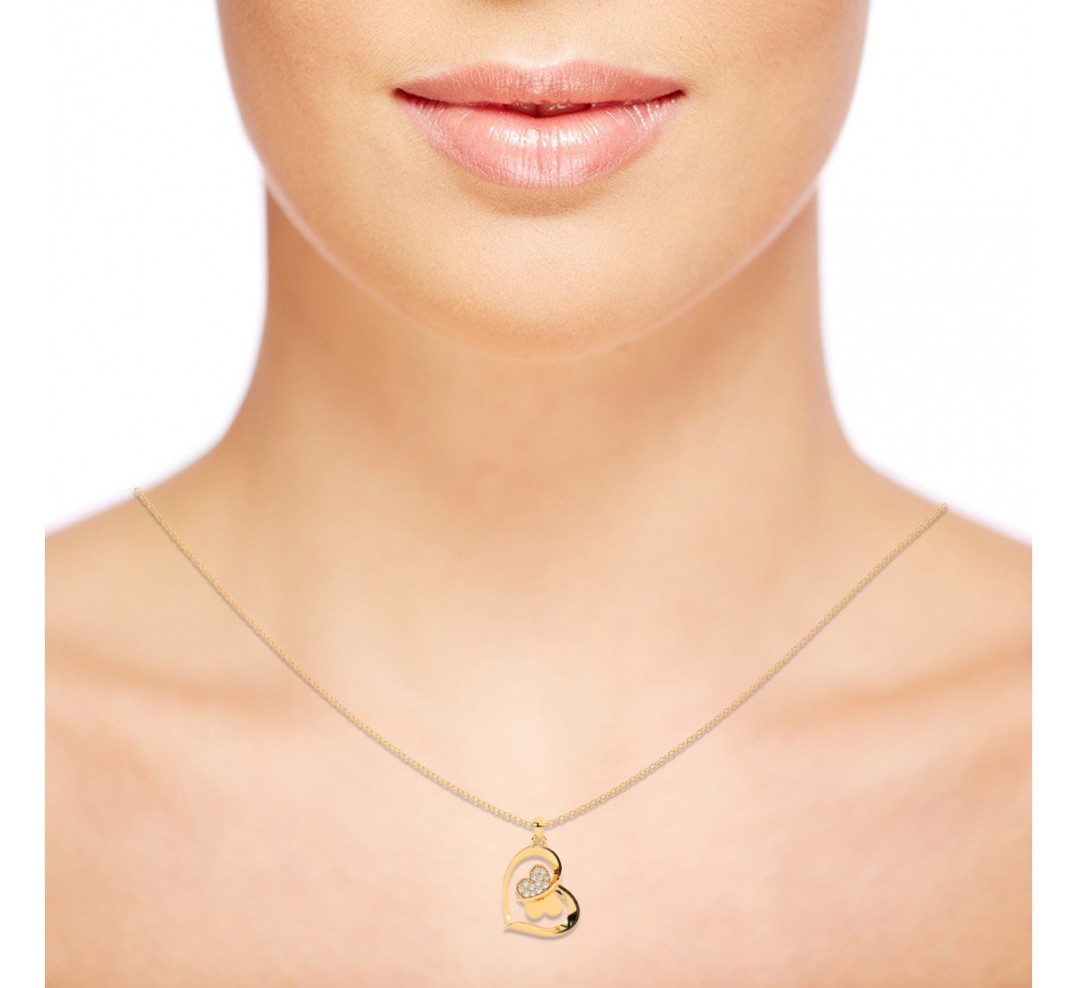 Gold Butterfly Heart Pendant