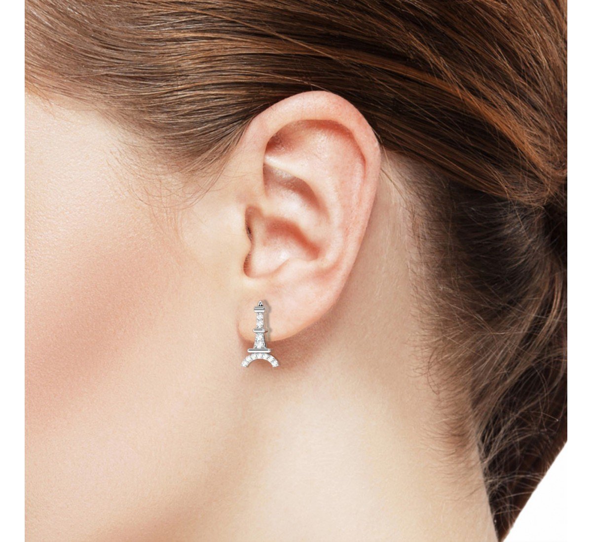 Silver Eiffel Tower Earrings