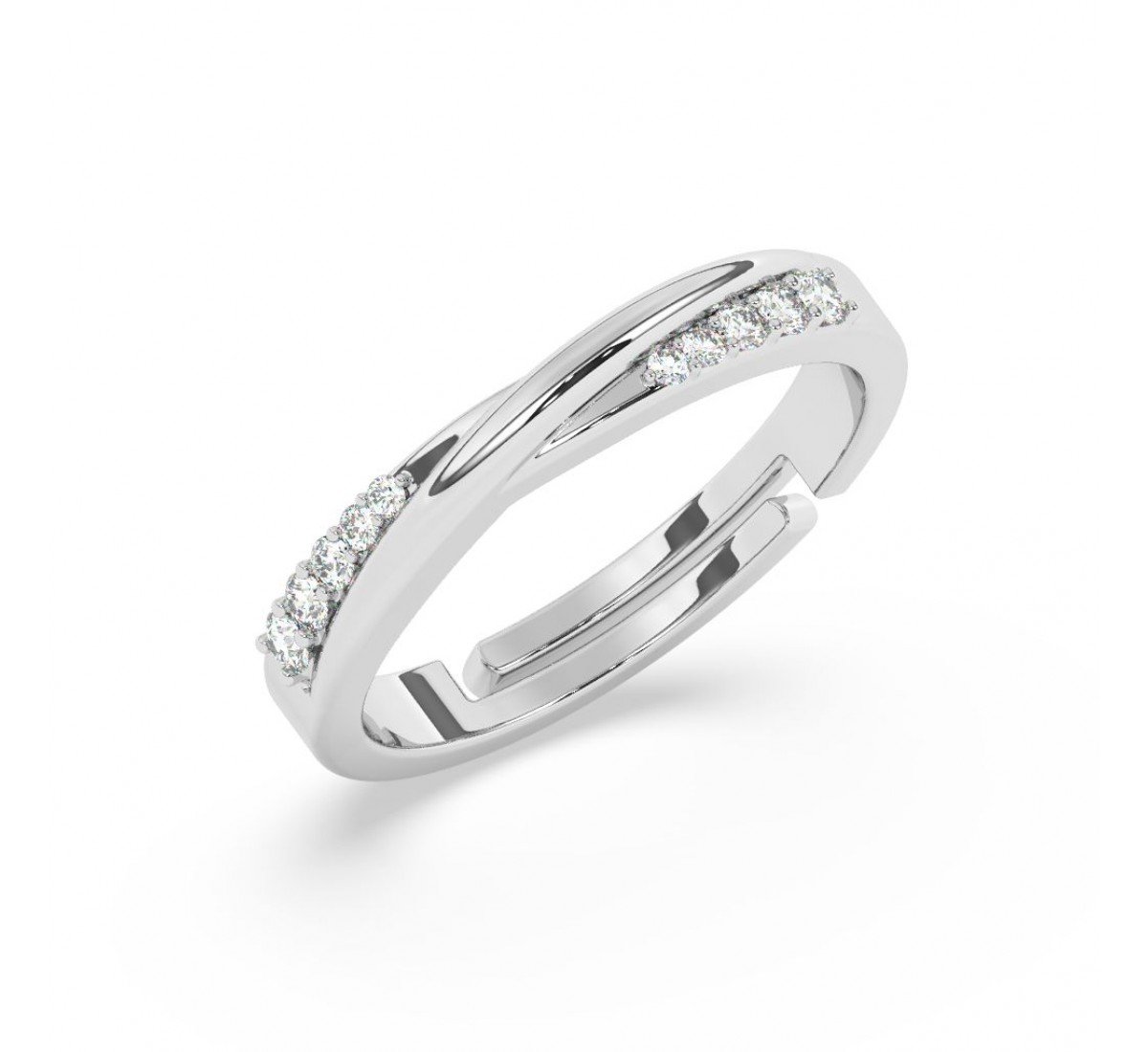 Silver Plain Sterling Couple Ring